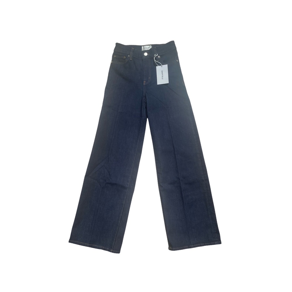 FRAME Le Slim Palazzo Jeans Rinsed Indigo High Rise Wide Leg LSP814 Size 25 NWT - Picture 5 of 8